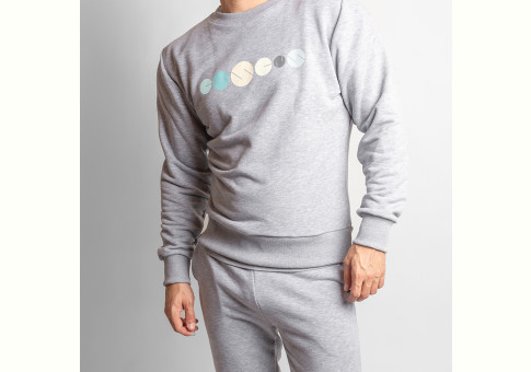 Men's sweatshirt with print - grey, size L