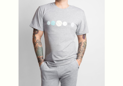 Men's T-shirt with print - grey, size S