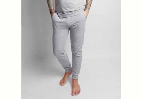 Men's tracksuit bottoms with a tag - grey, size XL