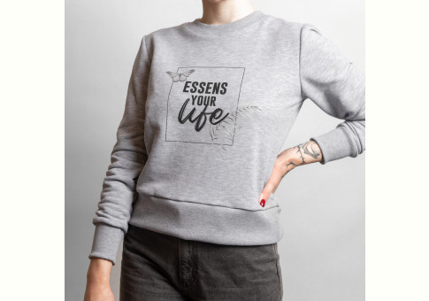 Women's sweatshirt with print - grey, size XL