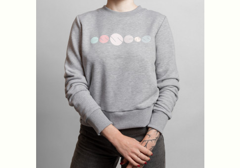 Women's sweatshirt with print - grey, size XL