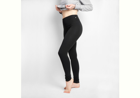 Women's leggings with a tag - black, size S