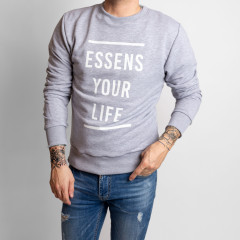 Men's sweatshirt with print - grey, size S