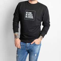 Men's sweatshirt with print - black, size S